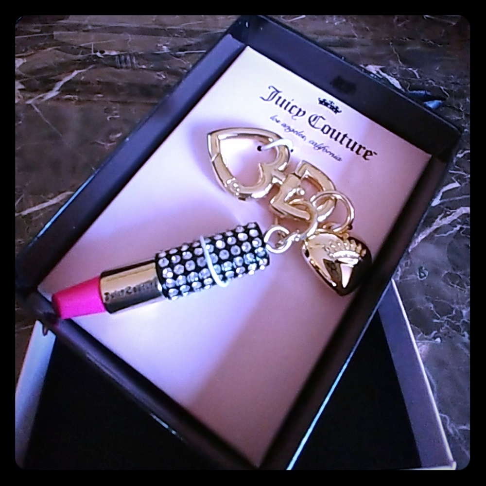 Juicy Couture key fob charm keychain